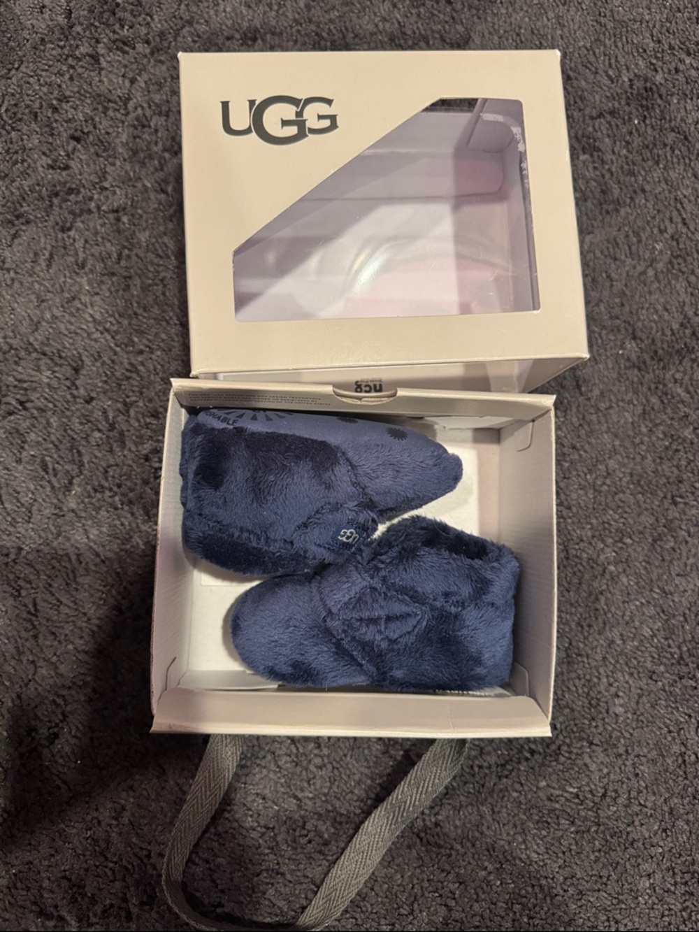 UGG Kids Blue Plush Cozy Slippers